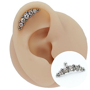 Piercing Microbell Cascata em Aço PVD Ivins