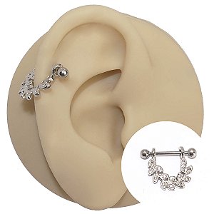Piercing Folheado Half Moon Raminho