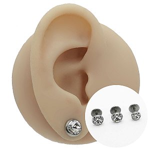 Piercing Labret em Aço Big Rivoli