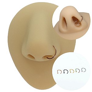 Piercing D-Ring em Titânio PVD