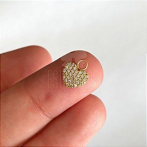 Pingente em Ouro 18k Coração Pave