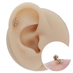 Piercing Microbell em Ouro 18k Rosé Raio