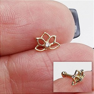 Piercing Microbell em Ouro 18K Lótus Vazada