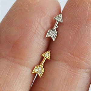 Piercing Microbell em Ouro 18K Flecha