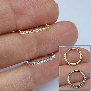 Piercing Argola Clicker em Ouro 18K Daisy