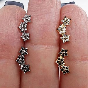 Piercing Microbell em Ouro 18K Cascata 3 Flor