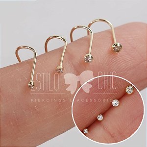 Piercing em Ouro 18K Micro Zircônia