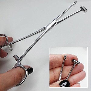 Pinça Redonda Tubo Receptor Aço Inox