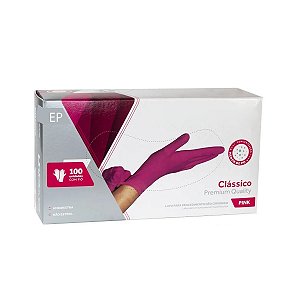 Luva em Látex Rosa Pink Caixa Com 100 - EP