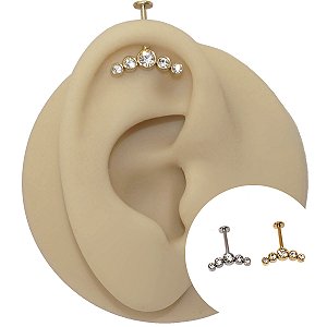 Piercing Californiano Labret em Aço PVD Five