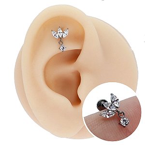 Piercing Labret em Titânio PVD Lótus Pingente