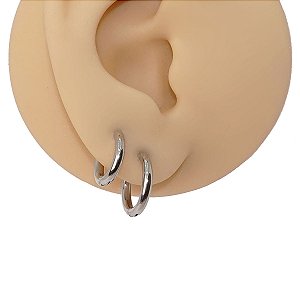 Brinco Argola Clicker em Aço Lisa