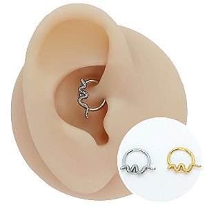 Piercing Argola Clicker em Aço PVD Cobra