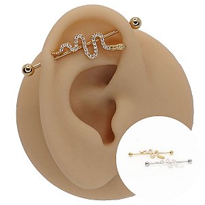 Piercing Transversal em Prata 915 Long Snake