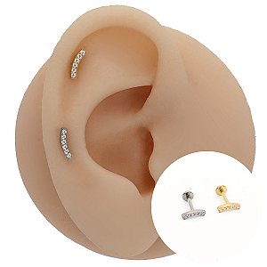 Piercing Labret Cascata em Titânio PVD Curve