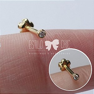 Piercing Microbell em Ouro 18K com Brilhante