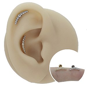 Piercing Labret Cascata em Titânio PVD Nine