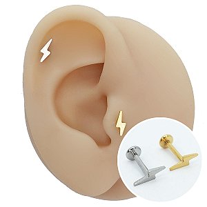 Piercing Labret em Aço Bolt