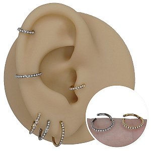 Piercing Argola Clicker em Titânio Pérola