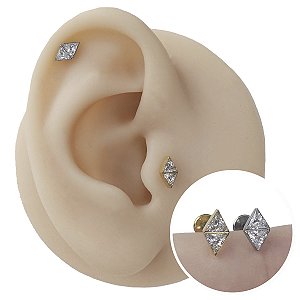 Piercing Labret em Titânio Triangle Base