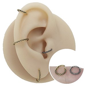 Piercing Argola Clicker em Aço Snake Skin