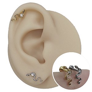 Piercing Labret em Titânio Cobra