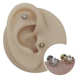 Piercing Labret em Titânio Coroa
