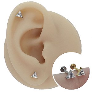 Piercing Labret em Titânio Triângulo