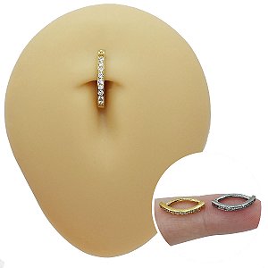 Piercing Argola Clicker em Titânio Umbigo