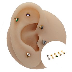 Piercing Labret em Titânio Indian Eye