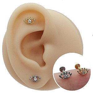 Piercing Labret em Titânio Olho Grego
