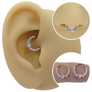 Piercing Argola Clicker em Titânio Coração Delicat