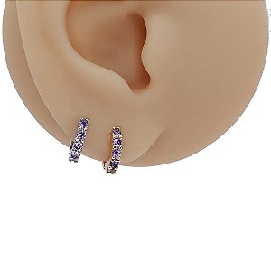 Brinco Argola Folheado Clicker Lavanda