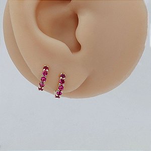 Brinco Argola Folheado Clicker Pink