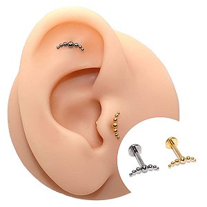 Piercing Labret Cascata em Titânio PVD Mini Balls
