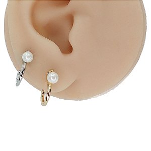 Brinco Folheado Perola Pearls