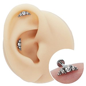 Piercing Labret Cascata em Aço Cirúrgico Trilhon