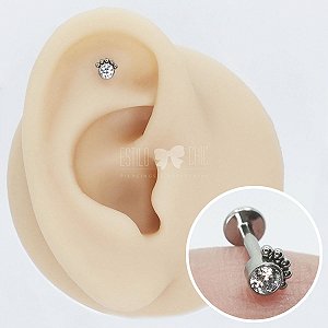 Piercing Labret em Aço Cirúrgico Zircônia Mini Balls
