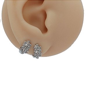 Brinco Argola Folheado Clicker Little Balls Slim