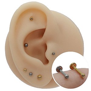 Piercing Labret em Titânio Ball