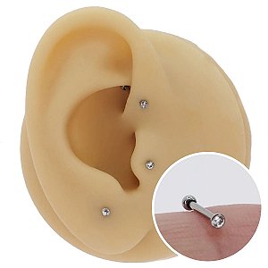 Piercing Minimalista 1.0mm em Aço Prateado