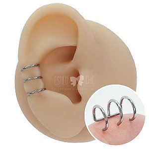 Piercing Fake Conch Triple Aço