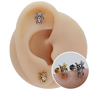 Piercing Labret em Titânio PVD Spider