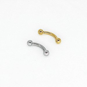 Piercing Curvado Microbell CZ, Aço 316L