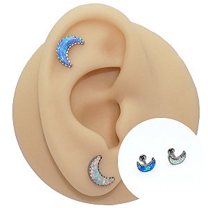 Piercing Labret em Titânio Lua Opala