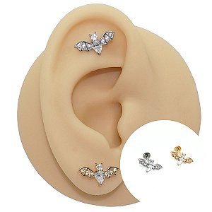 Piercing Labret em Titânio Morceguinho