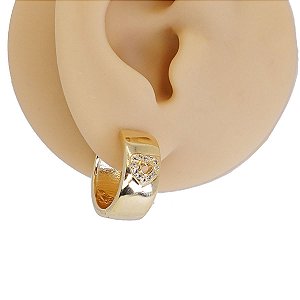 Piercing Umbigo Folheado a Ouro 18k Coração Zircônia Dourado