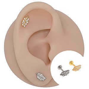 Piercing Labret em Titânio Mini Folha