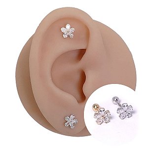 Piercing Microbell em Ouro 18K Flor