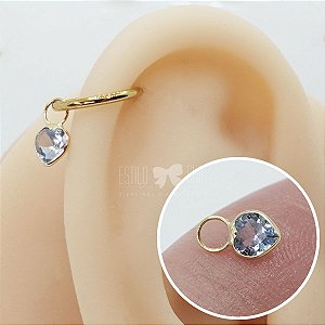 Pingente em Ouro 18k Coração Zircônias